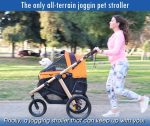 Jogging Sports Stroller with Comfort Rubber Wheels/Zipper-Less Entry/1-Hand Quick Fold/Aluminum Frame for Small/Medium Dogs, Cats and Pets (Green Camo) - Image 30